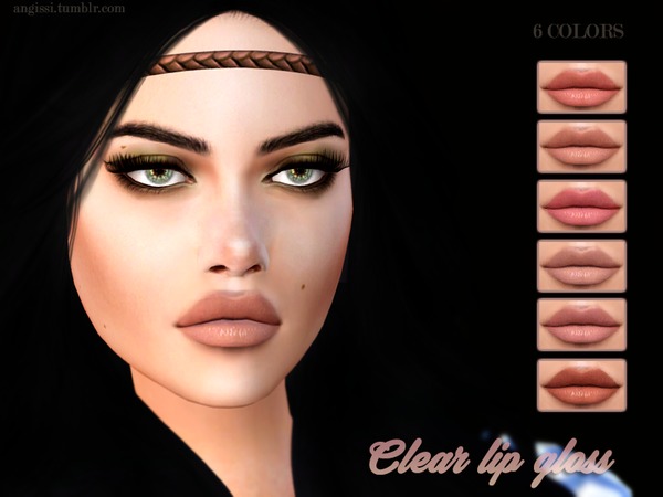 Sims 4 Clear lip gloss by ANGISSI at TSR