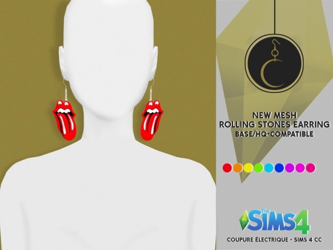 Sims 4 ROLLING STONES EARRINGS at REDHEADSIMS