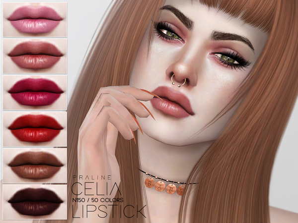 Sims 4 Celia Lipstick N150 by Pralinesims at TSR