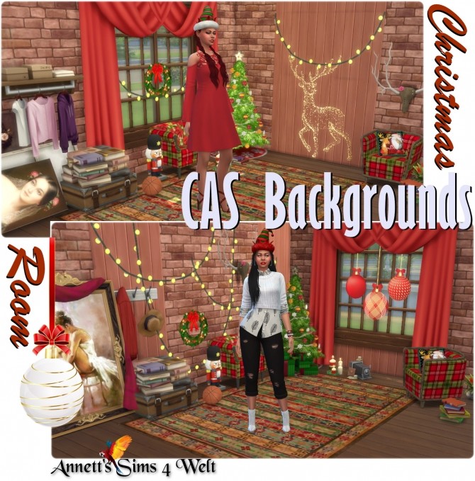 Sims 4 CAS Background Christmas Room at Annett’s Sims 4 Welt
