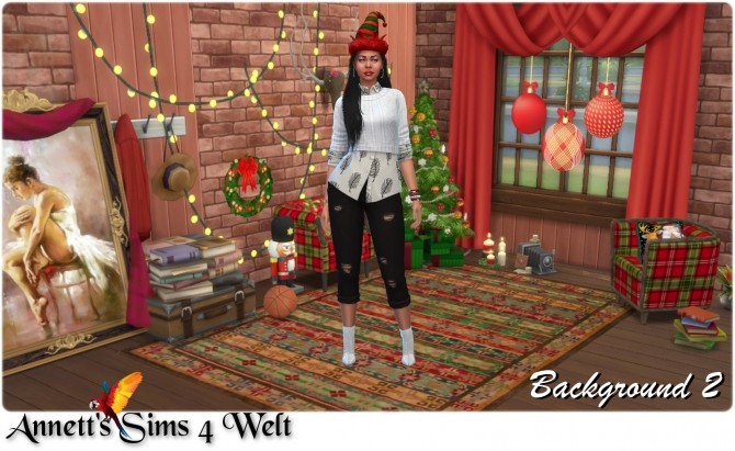 CAS Background Christmas Room at Annett\'s Sims 4 Welt » Sims 4 Updates