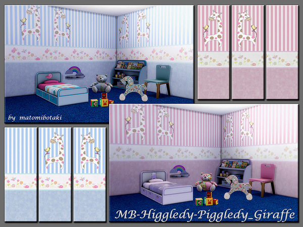 Sims 4 MB Higgledy Piggledy Giraffe wall set by matomibotaki at TSR