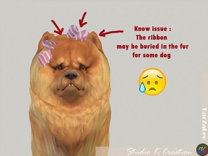 Sims 4 Dog head bow at Studio K Creation