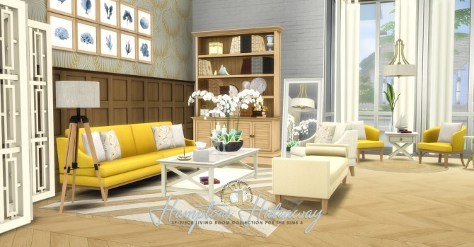 Hamptons Hideaway Living Room Set at Simsational Designs » Sims 4 Updates