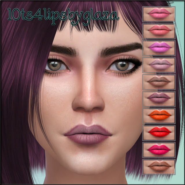 Sims 4 10 lipstick sets at All by Glaza