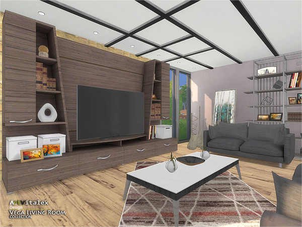 Sims 4 Vega Living Room by ArtVitalex at TSR