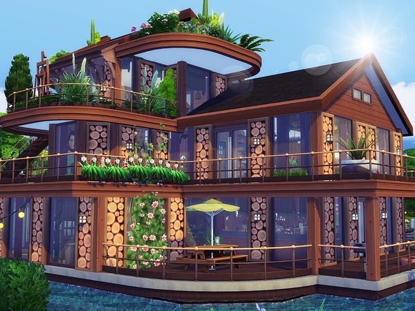 Sims 4 Chestnut wooden house built by MychQQQ at TSR