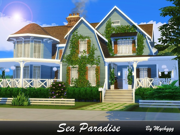 Sims 4 Sea Paradise house by MychQQQ at TSR