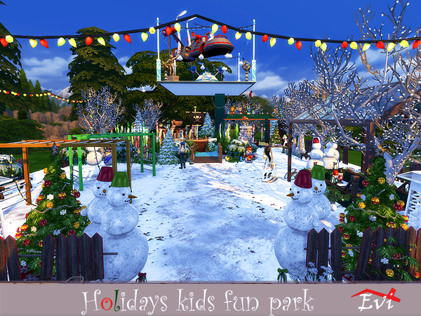 Sims 4 Holidays kids fun park by evi at TSR