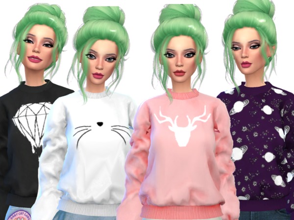 Sims 4 Kawaii Winter Sweaters by Wicked Kittie at TSR