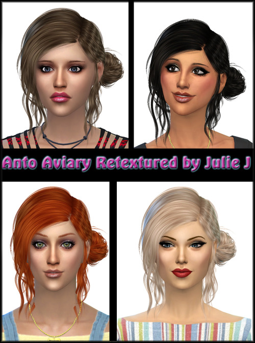 Sims 4 Anto Aviary Hair Retextured at Julietoon – Julie J