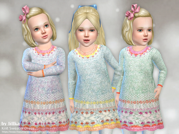 Sims 4 Knit Sweater Dress by lillka at TSR