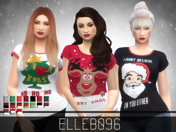 Sims 4 Christmas Shirts by Elleb096 at TSR