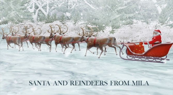 Sims 4 Santa and Reindeers at Leo Sims