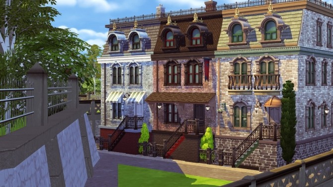 Sims 4 Havisham Square city rowhouses at Jenba Sims