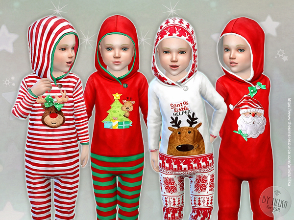 Sims 4 Christmas Sleepsuit by lillka at TSR