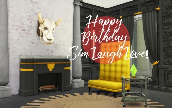 Sims 4 Simlaughlove‘s birthday set at The Plumbob Tea Society