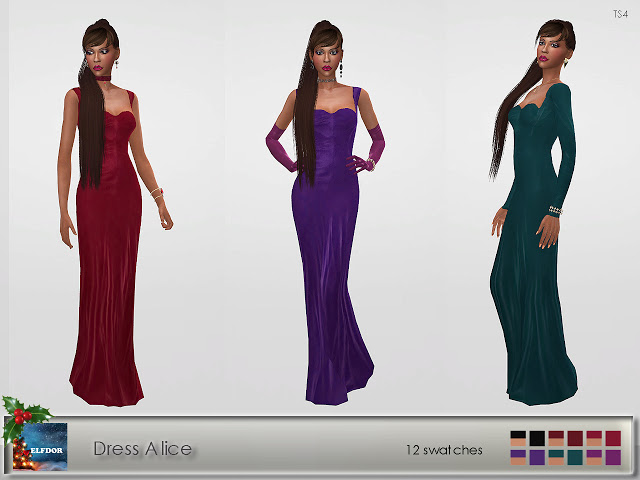Sims 4 Alice dress at Elfdor Sims