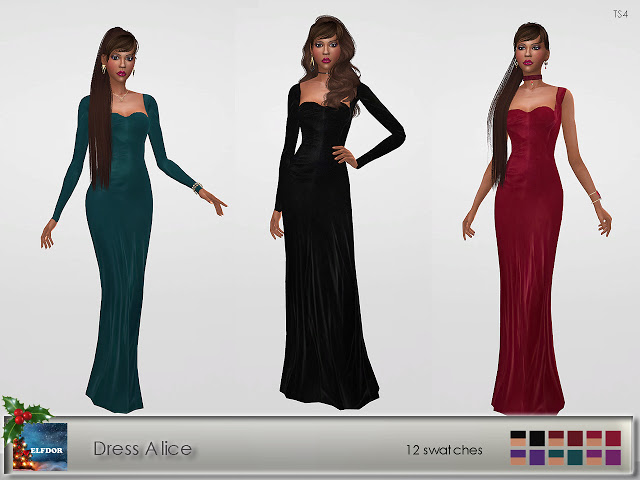 Sims 4 Alice dress at Elfdor Sims