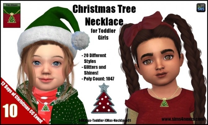 Sims 4 Christmas Toddler Tree Necklace by SamanthaGump at Sims 4 Nexus