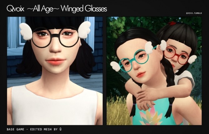 Winged Glasses at qvoix – escaping reality » Sims 4 Updates
