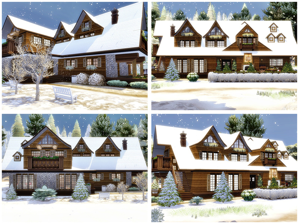 Sims 4 Christmas in the mountains home by Danuta720 at TSR