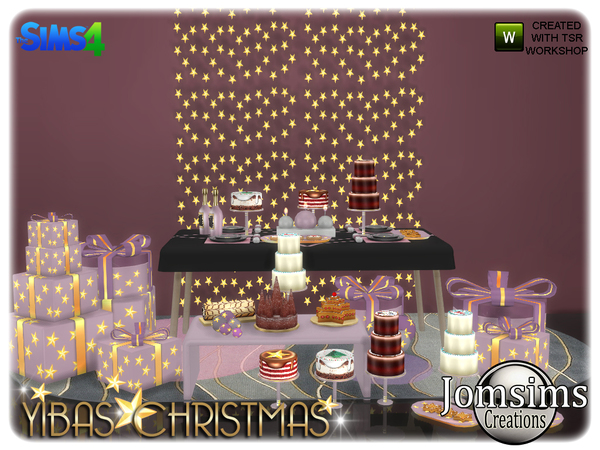 Sims 4 Yibas Christmas deco set by jomsims at TSR