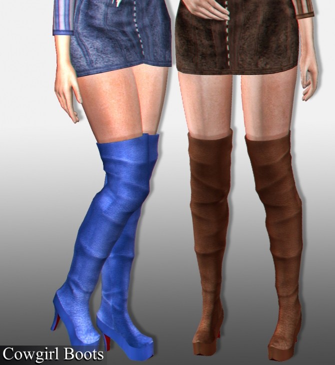 Sims 4 Hysteria & Norah dresses + Cowgirl boots at Deep Space