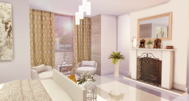 Sims 4 Luxury Double Bedroom at Lily Sims