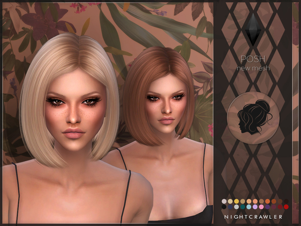 Sims 4 Posh hair by Nightcrawler at TSR