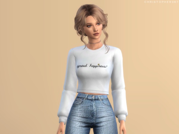 Sims 4 Colleen Top by Christopher067 at TSR