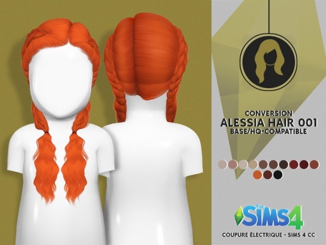Sims 4 LEAH LILLITH ALESSIA HAIR 001 TODDLER VERSION at REDHEADSIMS