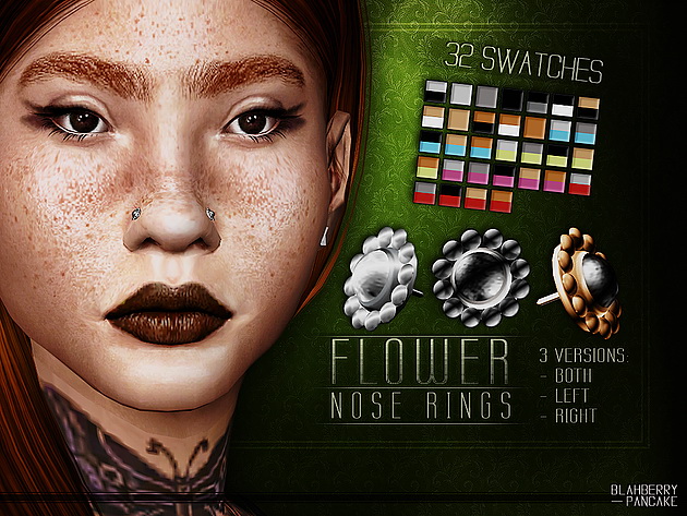 Sims 4 Flower Nose Rings at Blahberry Pancake