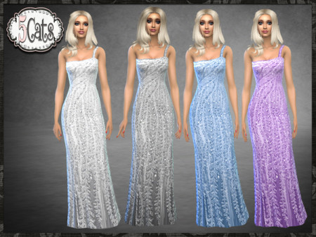 NK One Shoulder Jewel Bead Gown by Five5Cats at TSR