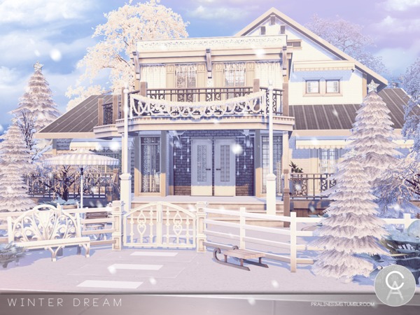 Sims 4 Winter Dream house by Pralinesims at TSR