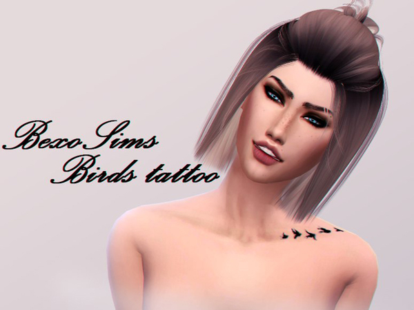 Sims 4 Birds tattoo by BexoSims at TSR