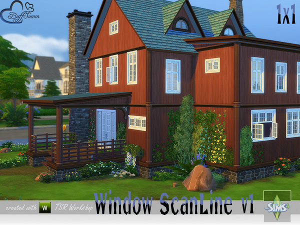 Sims 4 Window Set Scan Line 2x1 v2 by BuffSumm at TSR