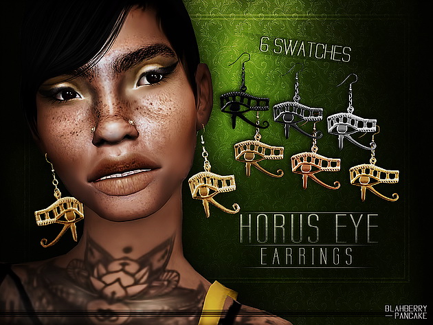 Sims 4 Horus Eye Earrings at Blahberry Pancake
