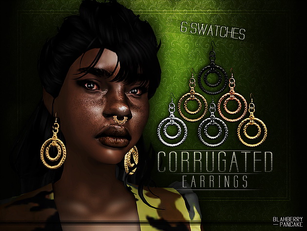 Sims 4 Corrugated Earrings at Blahberry Pancake