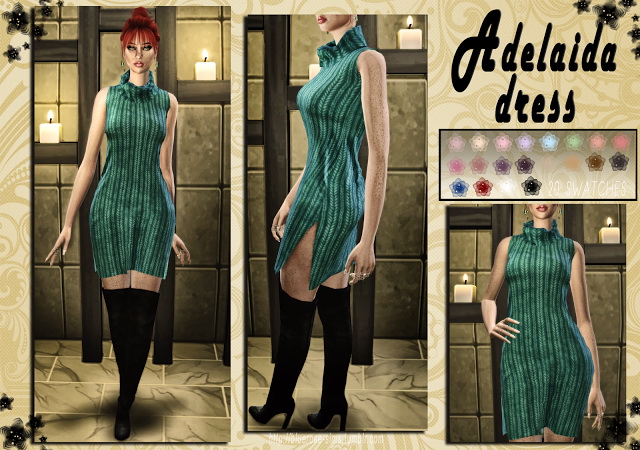 Sims 4 ADELAIDA DRESS by Liseth Barquero at BlueRose Sims