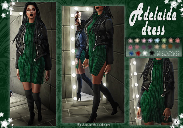 Sims 4 ADELAIDA DRESS by Liseth Barquero at BlueRose Sims