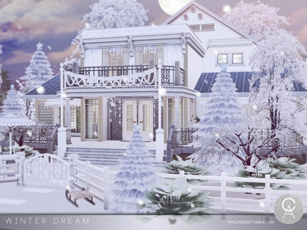 Sims 4 Winter Dream house by Pralinesims at TSR
