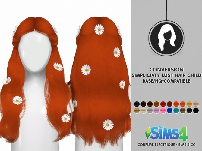 Sims 4 SIMPLICIATY LUST HAIR KIDS VERSION by Thiago Mitchell at REDHEADSIMS
