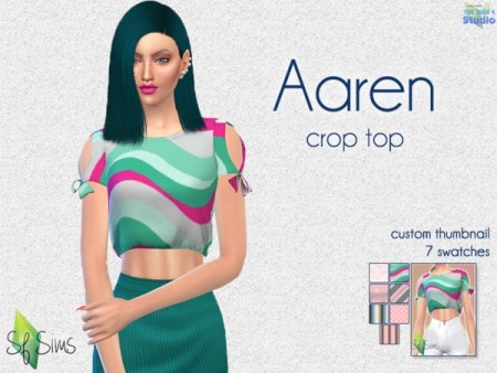 Aaren crop top by SF Sims at TSR