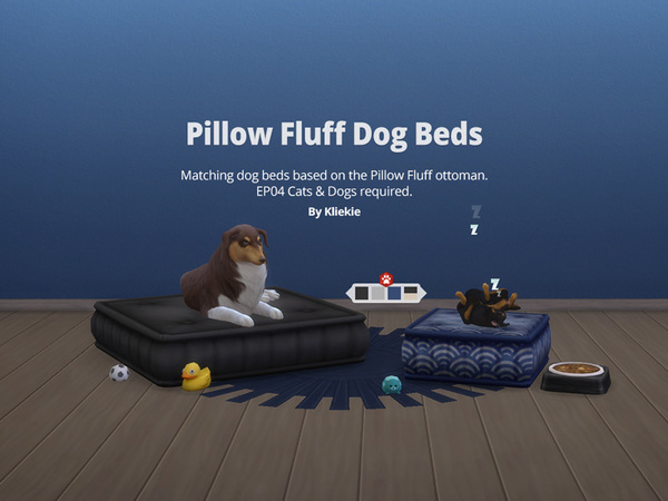 Sims 4 Pillow Fluff Dog Bed by kliekie at TSR