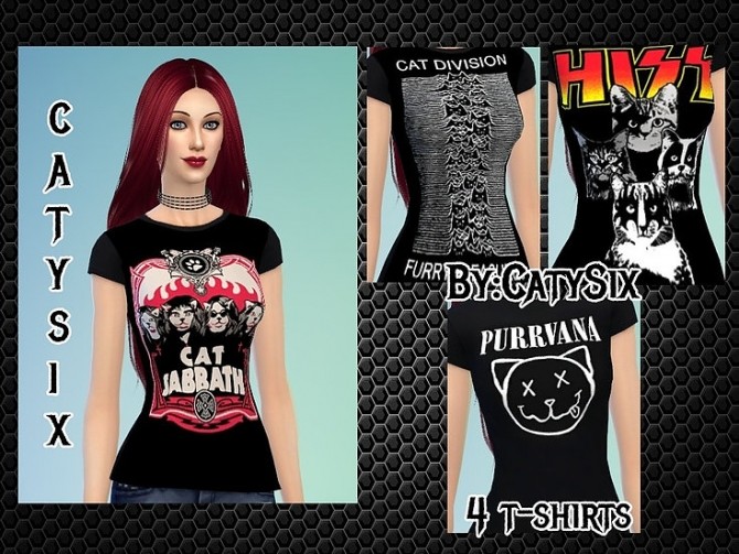 Sims 4 T shirts Cats Rock VOL 2 at CatySix
