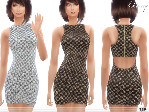 Sims 4 Embellished Bodycon Dress by ekinege at TSR
