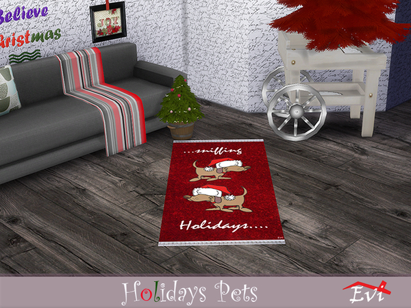 Sims 4 Holidays pets rugs by evi at TSR