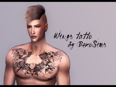 Wings tattoo by BexoSims at TSR