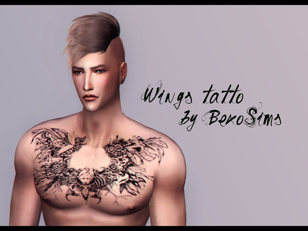 Sims 4 Wings tattoo by BexoSims at TSR